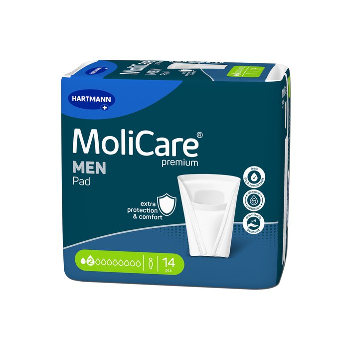 Product Image of MoliCare Premium Men Pad 2 Tropfen, Inkontinenzeinlage für Männer leichte Blasenschwäche, SkinGuard-Technologie