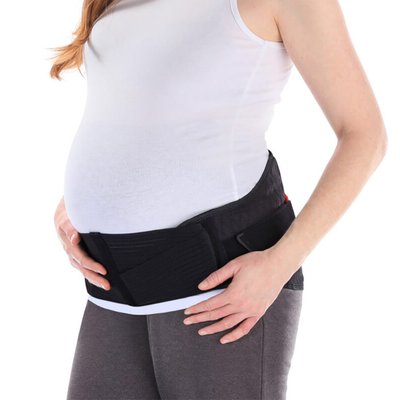 Produktbild für AIRCAST Schwangerschaftsorthese MyBabyStrap, Beckengürtel Schwangerschaft, 4 Stützelemente, atmungsaktiv, schwarz