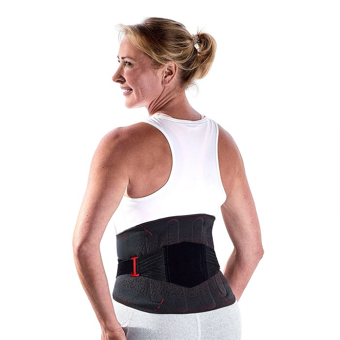 Product Image of DONJOY Rückenstützorthese LumboForce 2, Lumbalorthese bei LWS-Schmerzen, Massage-Pelotte, Zuggurt, graphitgrau