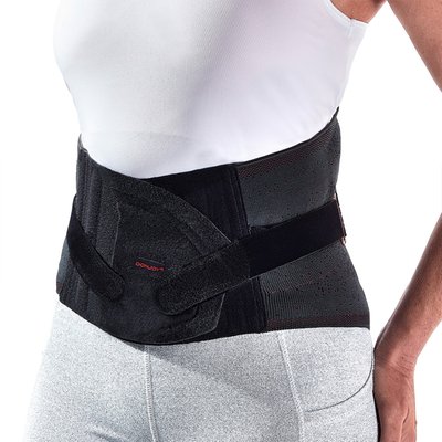 Produktbild für DONJOY Rückenstützorthese LumboForce 2, Lumbalorthese bei LWS-Schmerzen, Massage-Pelotte, Zuggurt, graphitgrau
