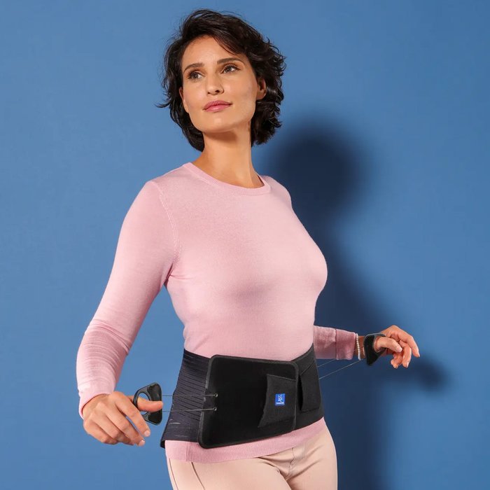 Product Image of Thuasne LWS-Orthese Lombastab Vario, Rückenstütze bei chronischen Rückenschmerzen, Pelotte, Zugsystem, blau