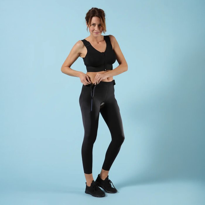 Product Image of Thuasne Kompressions-Leggings Cicatrex Contour, Narbenversorgung nach OP, Hygieneöffnung, atmungsaktiv, schwarz