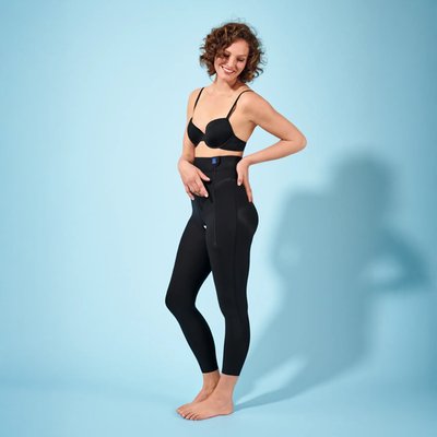 Produktbild für Thuasne Kompressions-Leggings Cicatrex Contour, Lipödem-Nachsorge Leggings hohe Taille, Wundheilung, schwarz