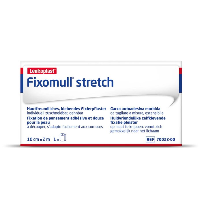 Product Image of Essity Fixierbinde Fixomull Stretch, Klebevlies Wundverband für Gelenke, Querelastizität, atmungsaktiv, weiß