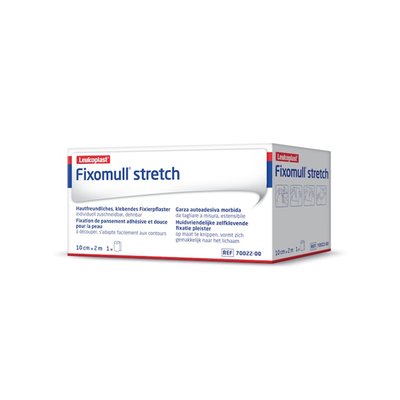 Produktbild für Essity Fixierbinde Fixomull Stretch, Klebevlies Wundverband für Gelenke, Querelastizität, atmungsaktiv, weiß