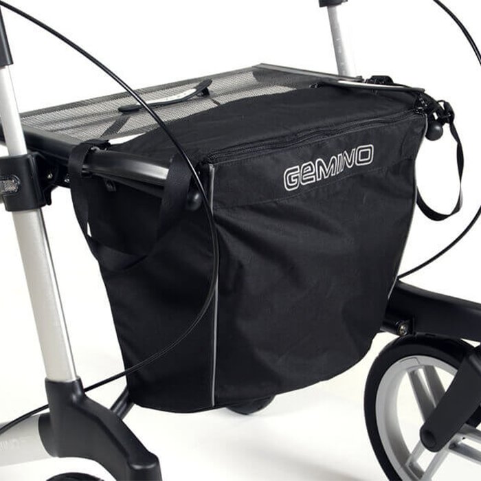 Product Image of Sunrise Medical Outdoor-Rollator Gemino 60, All-Terrain-Rollator für draußen, XXL-Räder, wetterfeste Tasche, Silbergrau