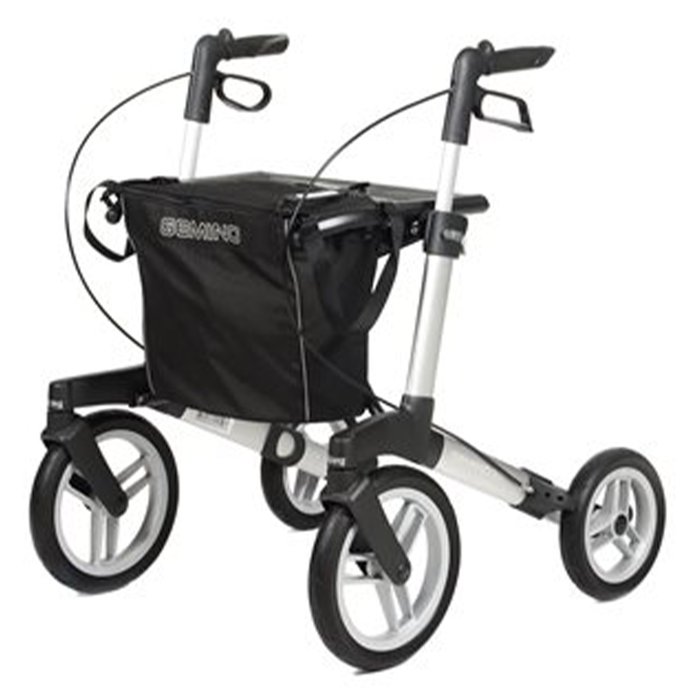 Product Image of Sunrise Medical Outdoor-Rollator Gemino 60, All-Terrain-Rollator für draußen, XXL-Räder, wetterfeste Tasche, Silbergrau