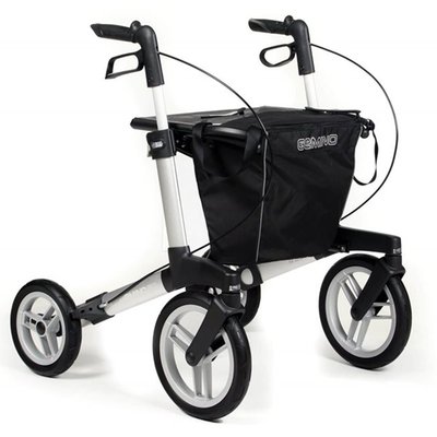 Produktbild für Sunrise Medical Outdoor-Rollator Gemino 60, All-Terrain-Rollator für draußen, XXL-Räder, wetterfeste Tasche, Silbergrau