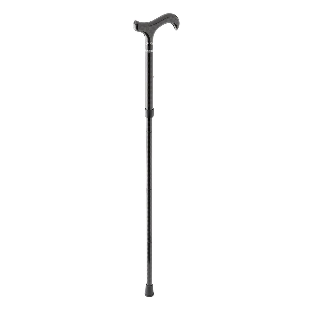 Gallery Image of Ossenberg Carbon-Gehstock faltbar, Faltstock mit Derbygriff Schachbrettmuster, ultraleicht, 120 kg, schwarz-anthrazit