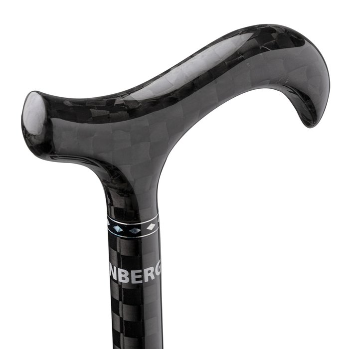 Product Image of Ossenberg Carbon-Gehstock faltbar, Faltstock mit Derbygriff Schachbrettmuster, ultraleicht, 120 kg, schwarz-anthrazit