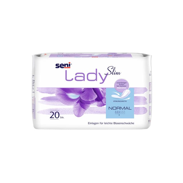 Gallery Image of Seni Lady Slim Normal, Inkontinenzeinlage für Frauen diskret dünn, atmungsaktiv, latexfrei, 20 Stück