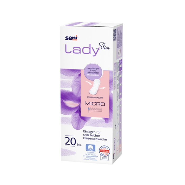 Product Image of Seni Lady Slim Micro, Inkontinenzeinlage für Frauen ultradünn, atmungsaktiv, latexfrei, 20 Stück