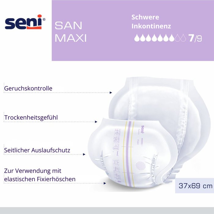 Bild von Inkontinenzvorlagen Seni San Maxi Extra maximale Saugkraft 10 Stk.