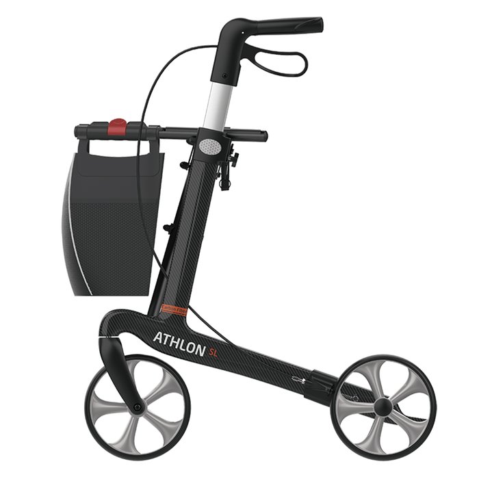 Product Image of Rehasense Carbon-Rollator Athlon SL, ultraleichter Gehwagen faltbar, höhenverstellbar, TPE-Räder