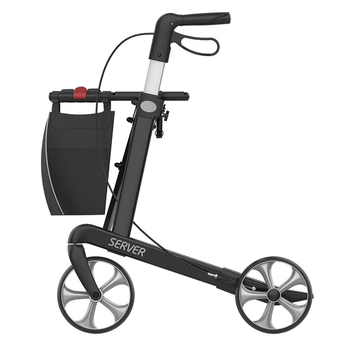 Product Image of Rehasense Rollator Server Aluminium, leichter Gehwagen faltbar, TPE-Räder, abnehmbare Einkaufstasche