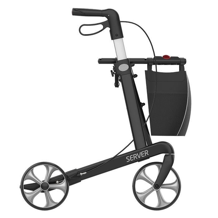 Product Image of Rehasense Rollator Server Aluminium, leichter Gehwagen faltbar, TPE-Räder, abnehmbare Einkaufstasche