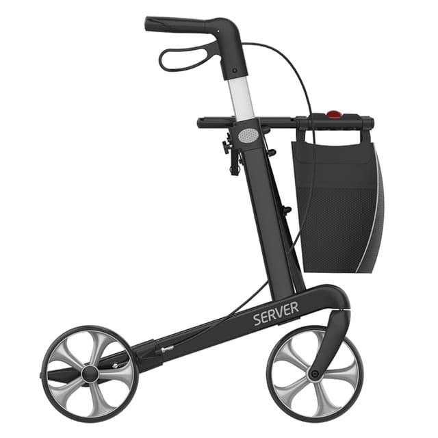 Gallery Image of Rehasense Rollator Server Aluminium, leichter Gehwagen faltbar, TPE-Räder, abnehmbare Einkaufstasche