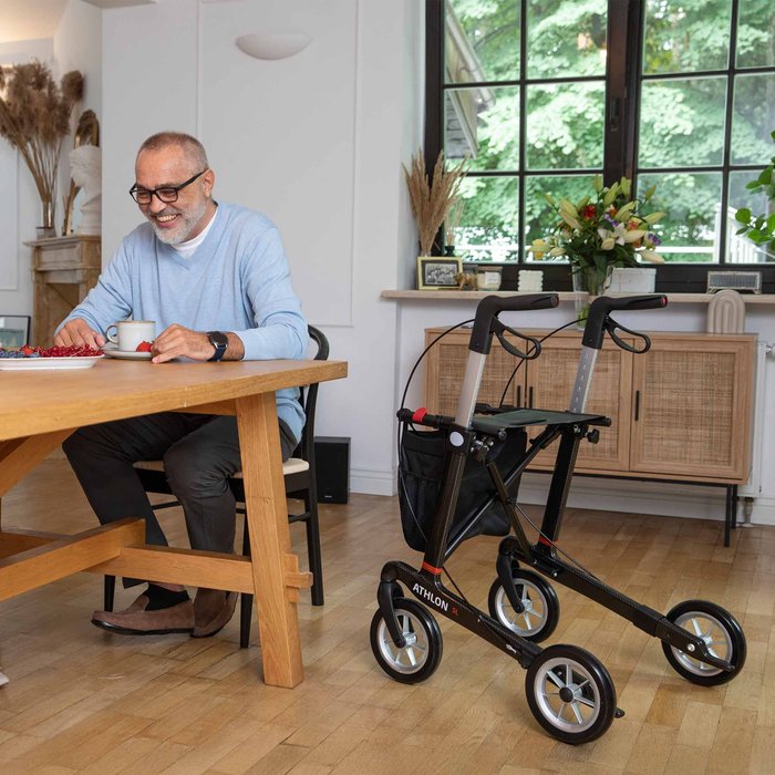 Product Image of Rehasense Carbon-Rollator Athlon SL, ultraleichter Gehwagen faltbar, höhenverstellbar, Soft-Räder