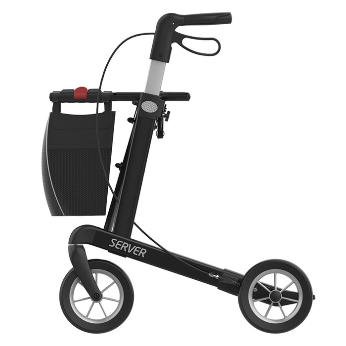 Product Image of Rehasense Rollator Server Aluminium, leichter Gehwagen faltbar, Soft-Räder, abnehmbare Einkaufstasche
