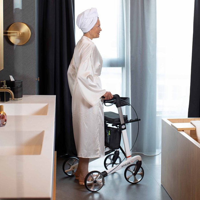 Product Image of Rehasense Carbon-Rollator Athlon SL, ultraleichter Gehwagen faltbar, höhenverstellbar, TPE-Räder