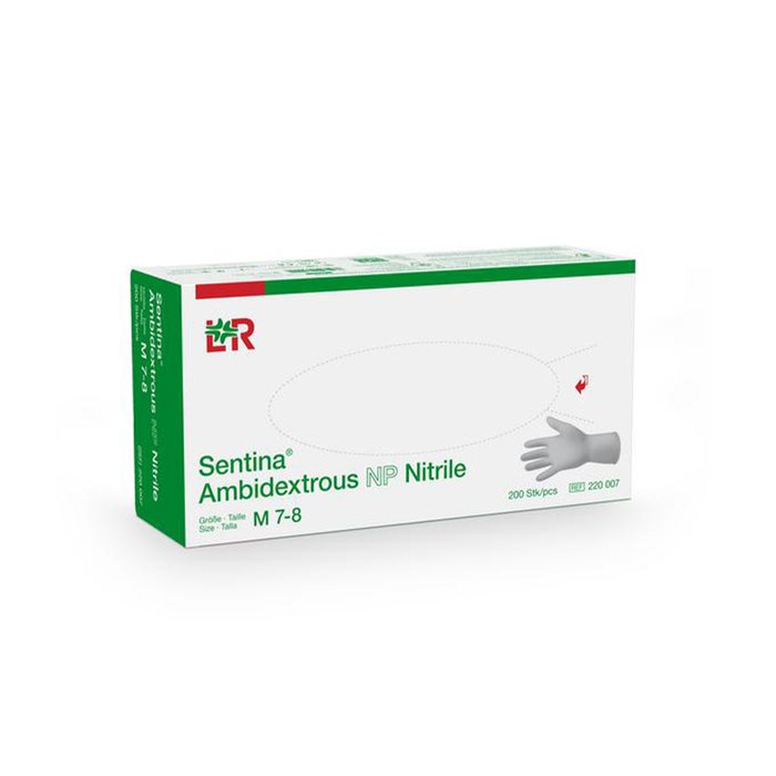 Product Image of Lohmann Rauscher Nitril-Handschuhe Sentina Ambidextrous, Untersuchungshandschuh beidseitig tragbar, latexfrei, lavendelblau