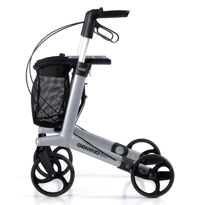 Product Image of Sunrise Medical Rollator Gemino 20, Falt-Klick-System, belastbar 150 kg, Memory-Höhenverstellung, Silbergrau