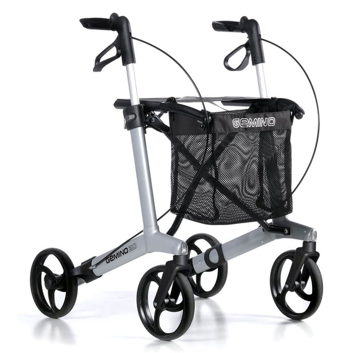 Product Image of Sunrise Medical Rollator Gemino 20, Falt-Klick-System, belastbar 150 kg, Memory-Höhenverstellung, Silbergrau