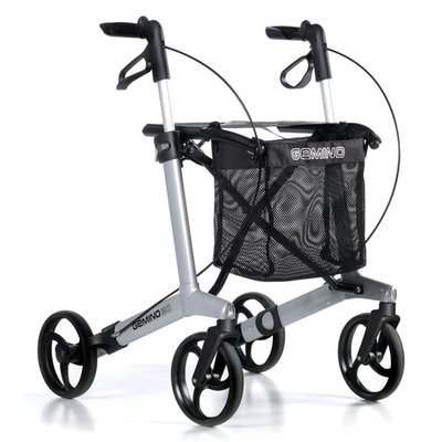 Produktbild für Sunrise Medical Rollator Gemino 20, Falt-Klick-System, belastbar 150 kg, Memory-Höhenverstellung, Silbergrau
