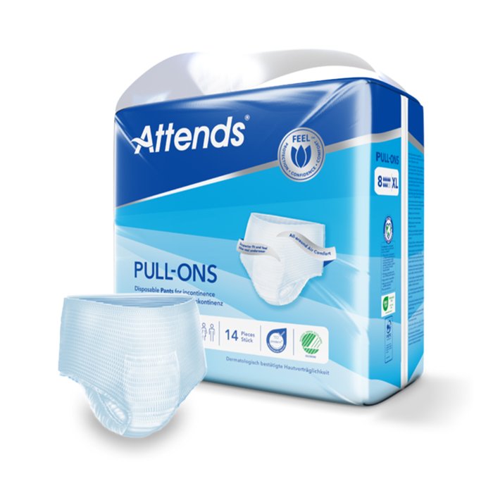 Product Image of Attends Pull-Ons 8, Inkontinenzhose bei sehr starker Blasenschwäche, atmungsaktiv, diskret wie Unterwäsche