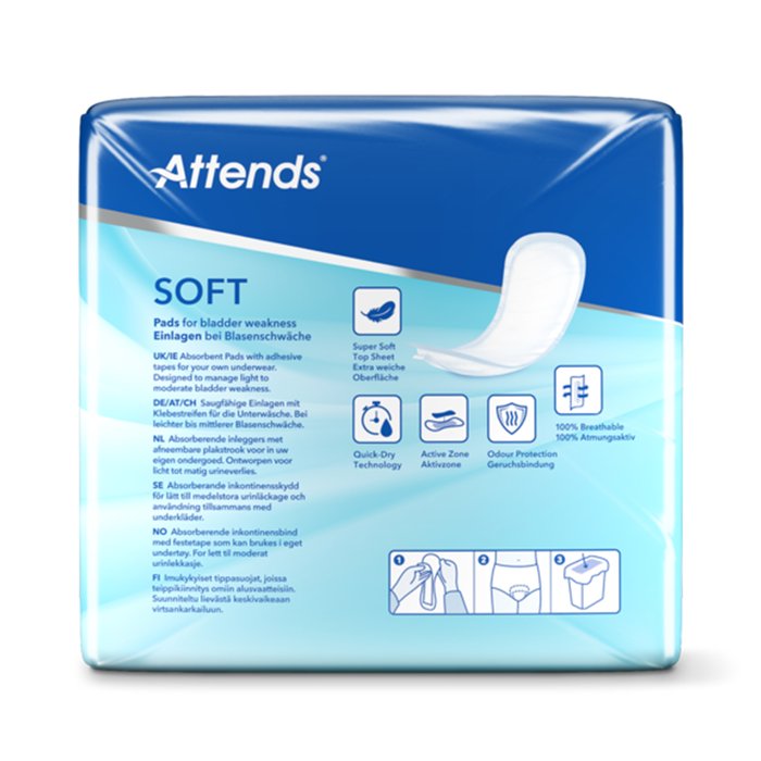 Product Image of Attends Soft 4 Super, Inkontinenzeinlage mittlere Blasenschwäche, atmungsaktiv, weiche Vliesoberfläche