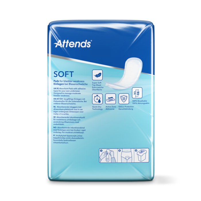 Product Image of Attends Soft 5, Inkontinenzeinlage mittlere Blasenschwäche, atmungsaktiv, latexfrei, duftstofffrei, weich