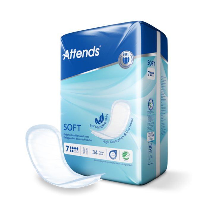 Product Image of Attends Soft 7, Inkontinenzeinlage starke Harninkontinenz, sehr hohe Saugkapazität, atmungsaktiv, diskret