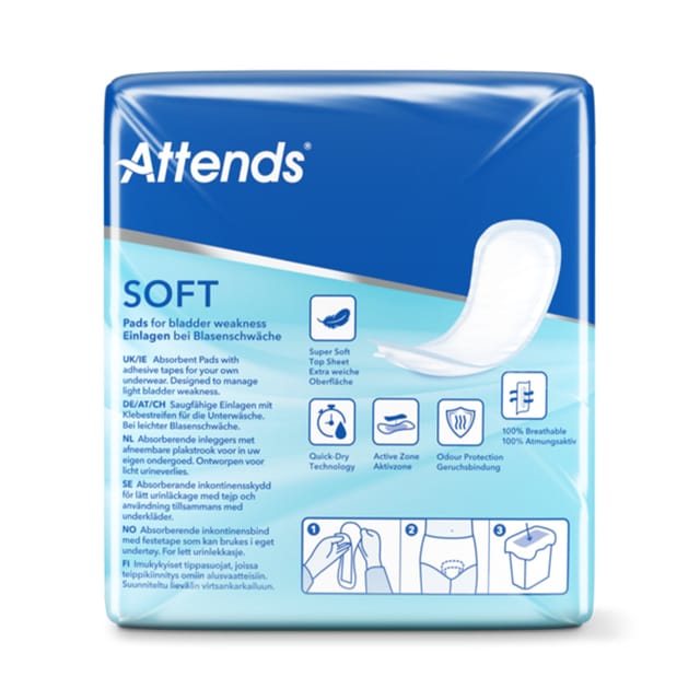 Gallery Image of Attends Soft 2 Normal, Inkontinenzeinlage leichte Blasenschwäche, atmungsaktiv, parfümfrei, latexfrei