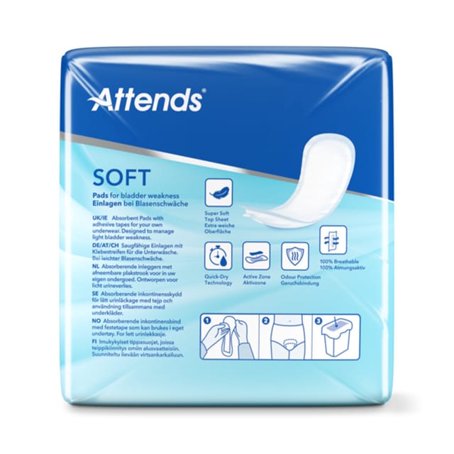 Gallery Image of Attends Soft 3 Extra, Inkontinenzeinlage leichte bis mittlere Blasenschwäche, atmungsaktiv, weiche Vliesoberfläche