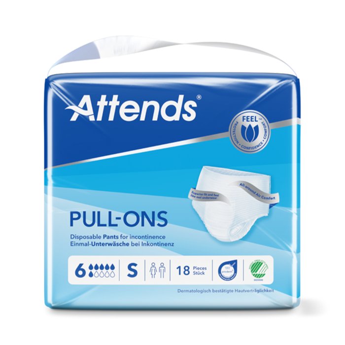 Product Image of Attends Pull-Ons 6, Inkontinenzhose bei mittlerer bis starker Blasenschwäche, diskret, hautfreundlich