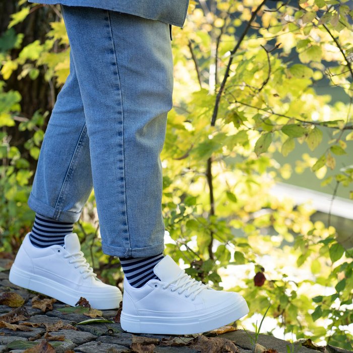 Product Image of Sigvaris Stützstrümpfe Highlight Mariniere for Women, Damen-Kompressionsstrümpfe mit Streifen-Muster, modisch