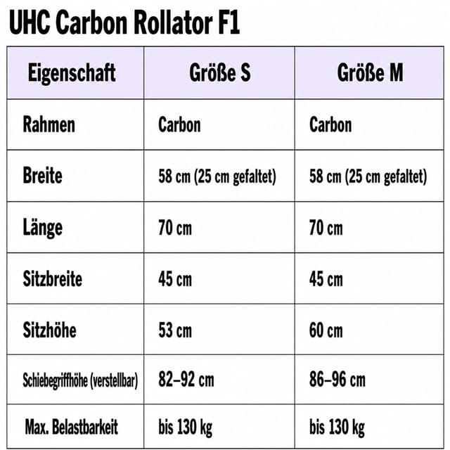 Gallery Image of UHC Carbon Rollator F1, ultraleichter Gehwagen mit Echtledersitz, Designfelgen, faltbar, carbon