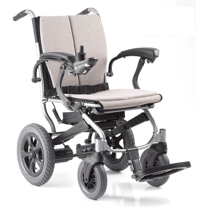 Product Image of UHC Elektrorollstuhl Hubby, faltbarer E-Rollstuhl 6 km-h, abnehmbarer Batteriekasten, silber-schwarz