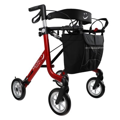 Produktbild für Rehasense Rollator XEON Aluminium, faltbarer Gehwagen kompakt, Click-Safe-Faltmechanismus, PUR-Softbereifung