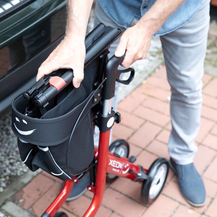 Product Image of Rehasense Rollator XEON Aluminium, faltbarer Gehwagen kompakt, Click-Safe-Faltmechanismus, PUR-Softbereifung