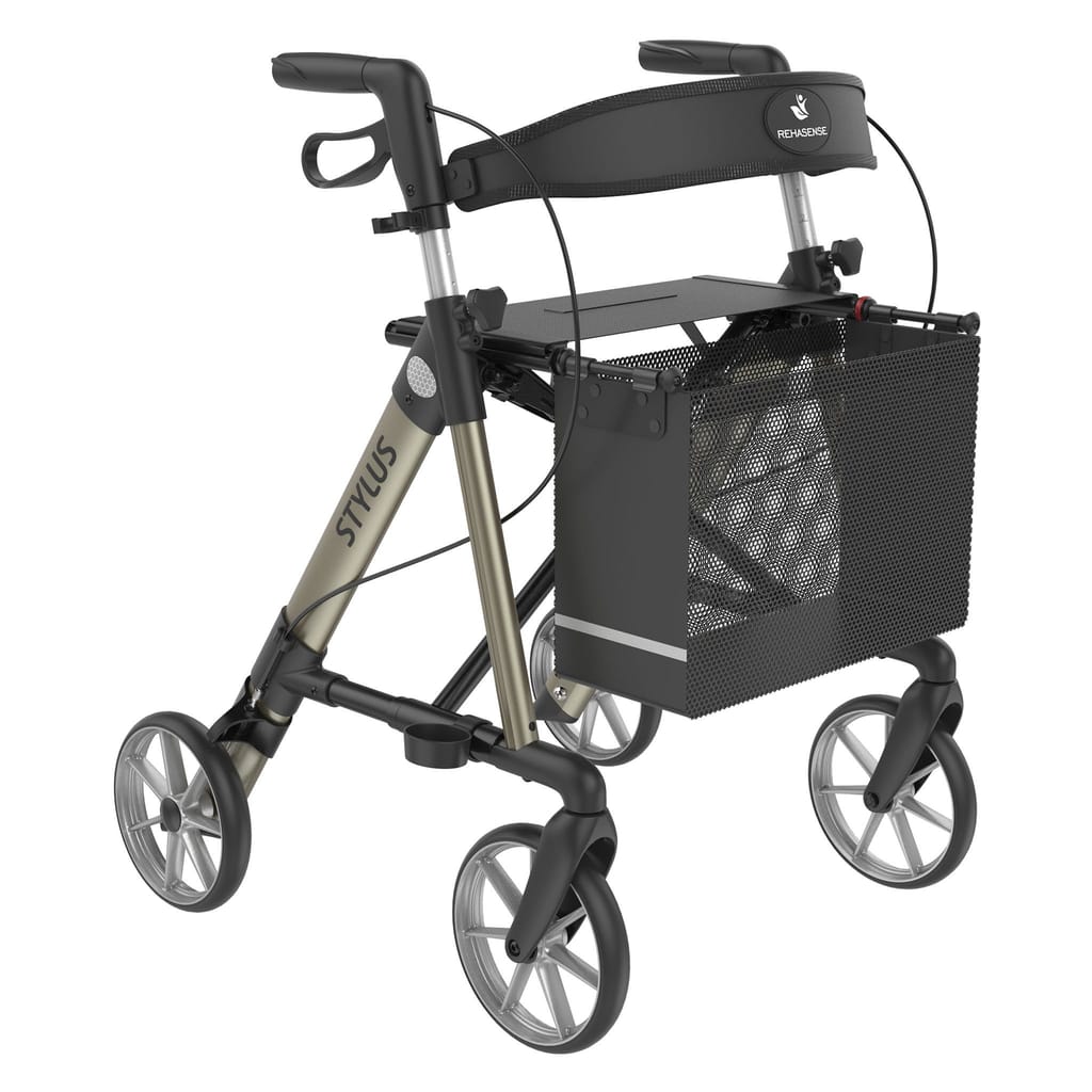 Gallery Image of Rehasense Rollator Stylus, leichter Aluminium-Gehwagen faltbar, Smart-Turn-Stockhalter, höhenverstellbar