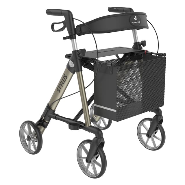Gallery Image of Rehasense Rollator Stylus, leichter Aluminium-Gehwagen faltbar, Smart-Turn-Stockhalter, höhenverstellbar