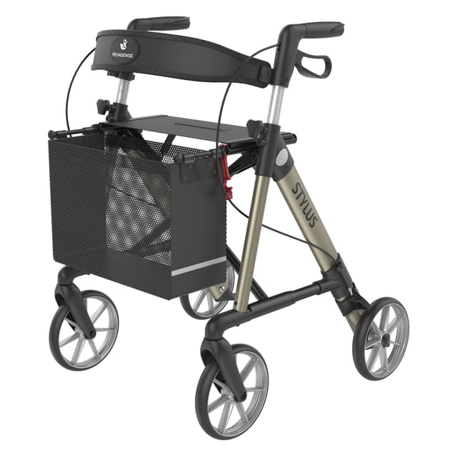 Gallery Image of Rehasense Rollator Stylus, leichter Aluminium-Gehwagen faltbar, Smart-Turn-Stockhalter, höhenverstellbar
