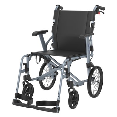 Produktbild für Rehasense Transportrollstuhl Icon 35 BX, leichter Rollstuhl faltbar 8,2 kg, pannensichere Räder, schwarz