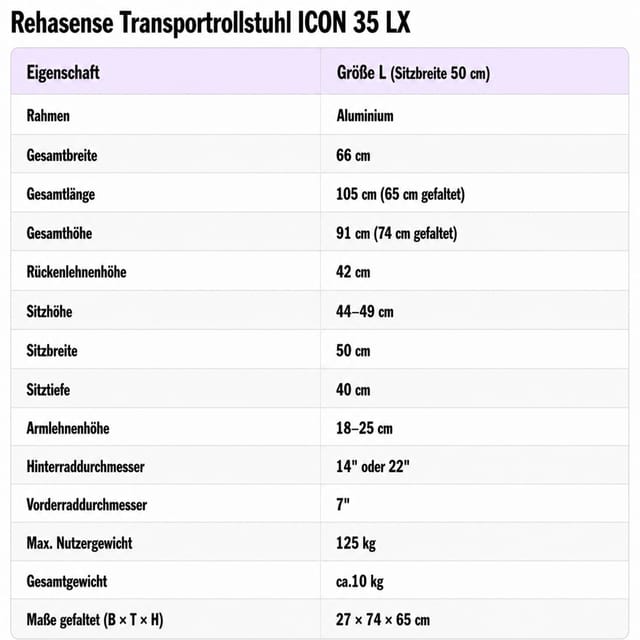 Gallery Image of Transportrollstuhl ICON 35 LX Aluminium 9,0kg faltbar