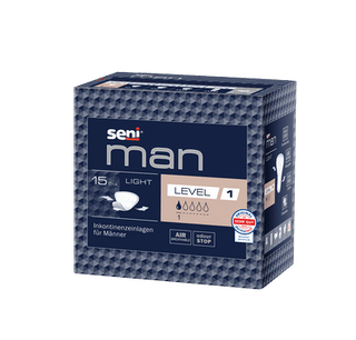 Produktbild für Seni Man Light Level 1, Inkontinenzeinlage Männer leichte Saugkraft, atmungsaktiv, latexfrei, 15 Stück
