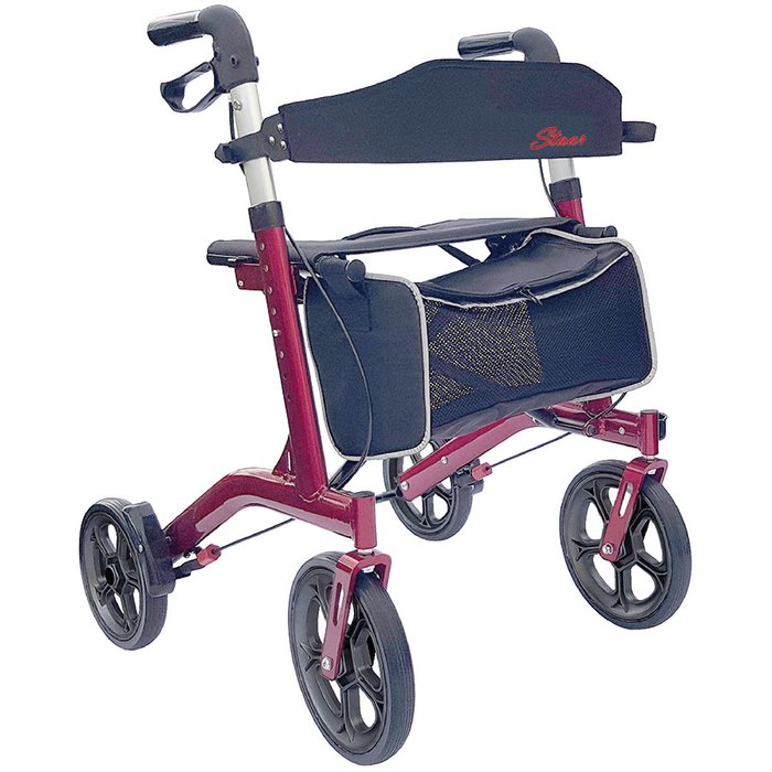 Product Image of UHC Rollator Staar Aluminium, leichter Gehwagen faltbar, Softbereifung, höhenverstellbare Griffe